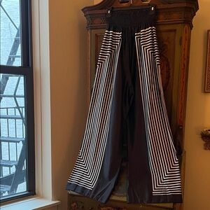 Anthropologie Black and White Striped Pants